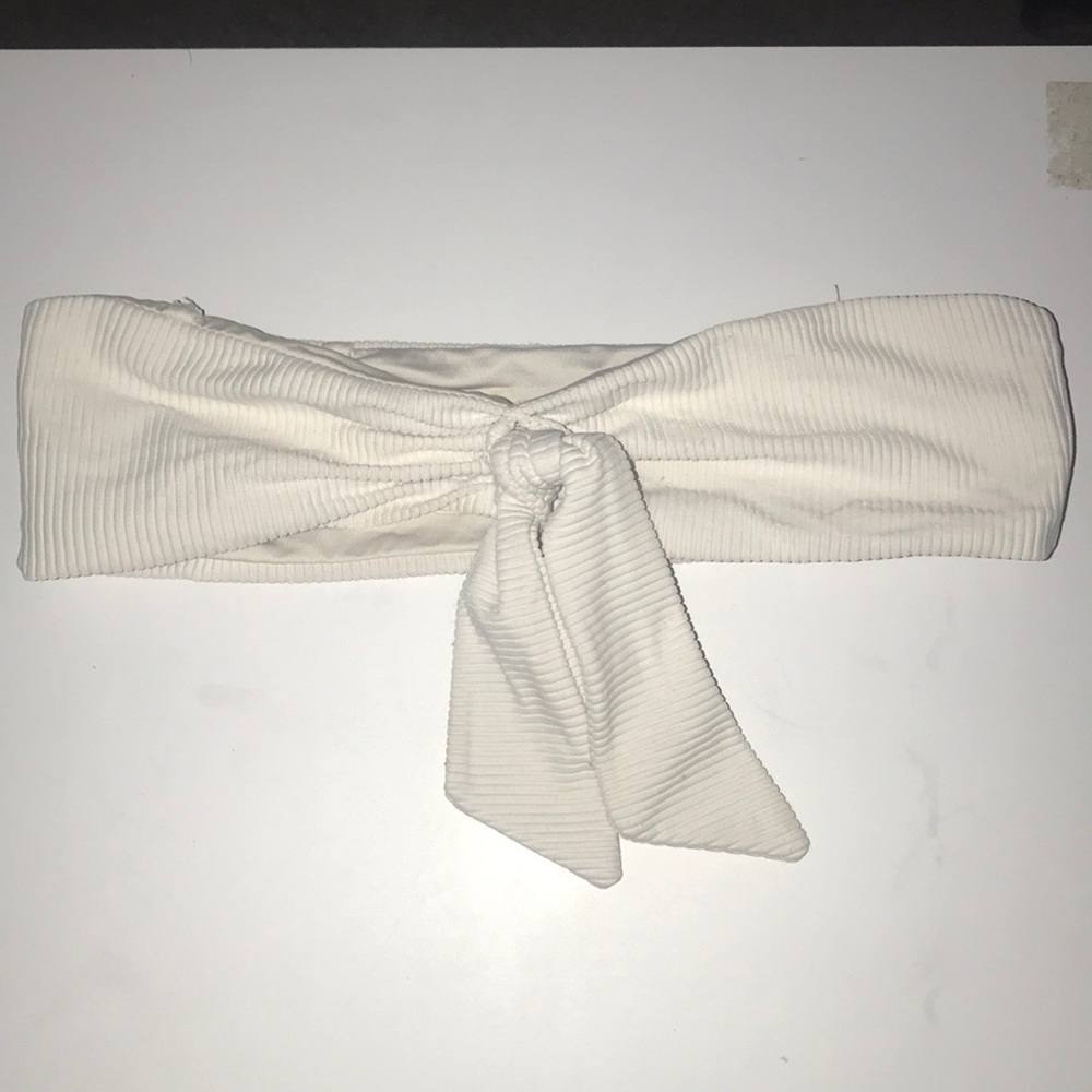 Frankies white ribbed bikini top